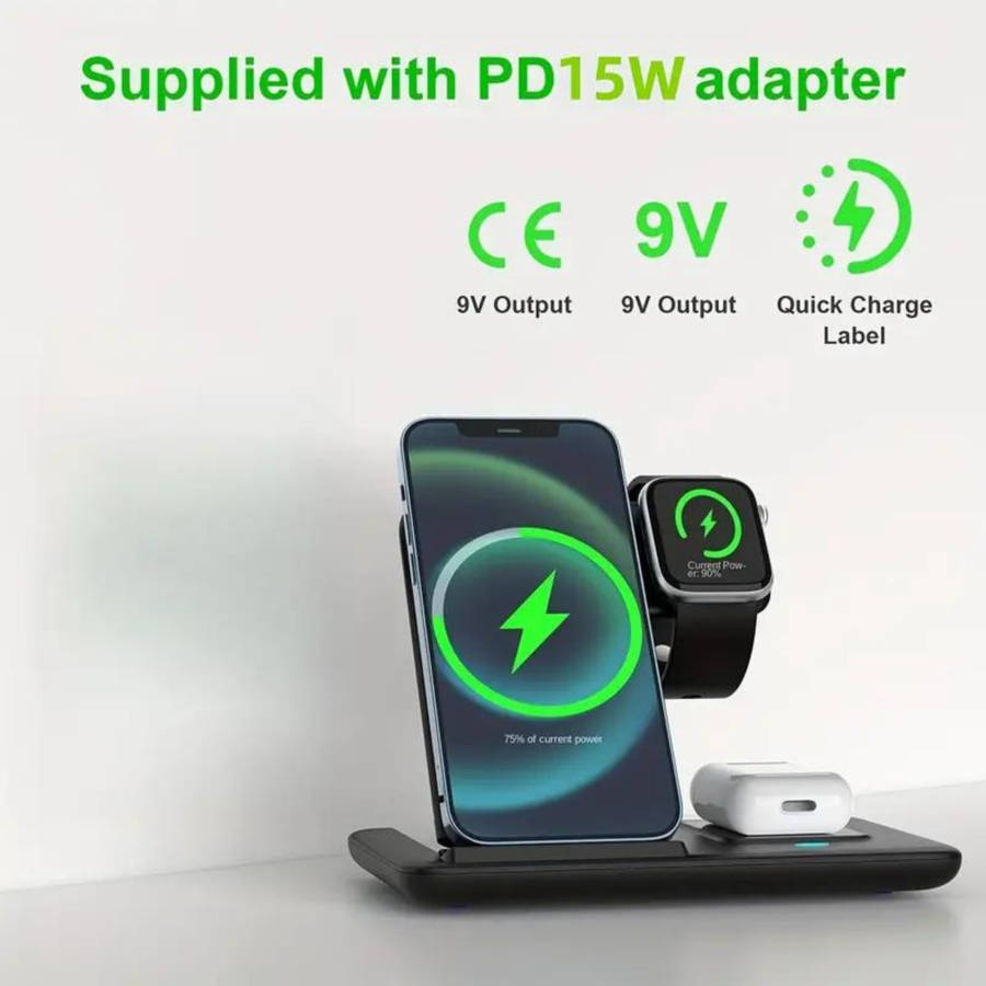 3 In 1 folding Wireless Charger Stand