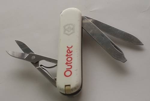 Victorinox Swiss Army Knife - Classic SD With Outotec Logo White scales