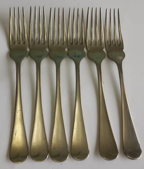 Forks Sheffield 6 pc set Sipelia Nickel Silver England