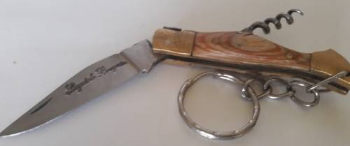 Keyring folding  Pocket Knife with cork screw