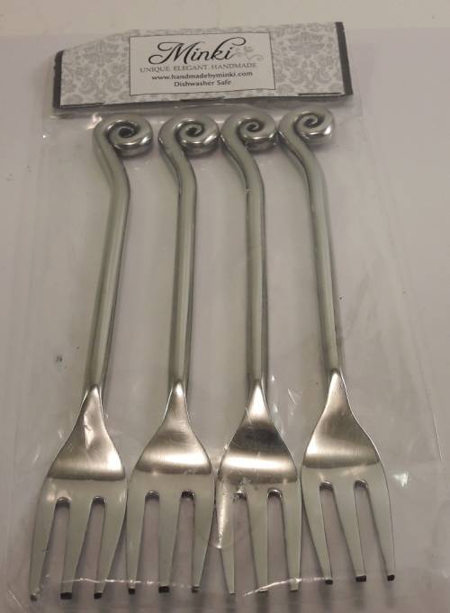 4 pc set Cake Forks Hand Made by Minki Australia