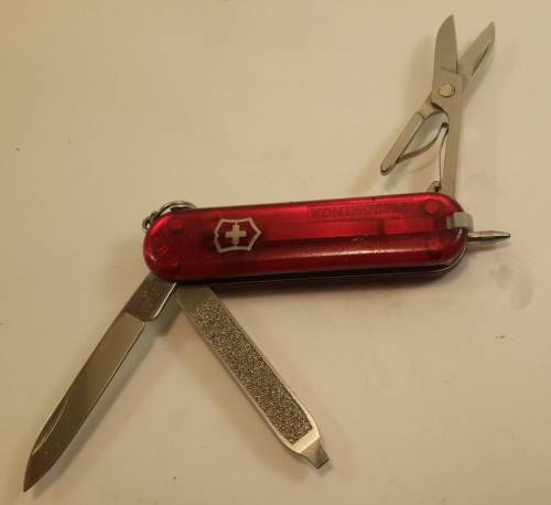 Victorinox Swiss Army Knife - Signature  Red translucent scales