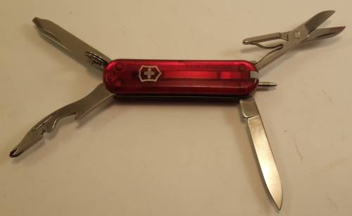 Victorinox Swiss Army Knife - Red Translucent Scales- Manager