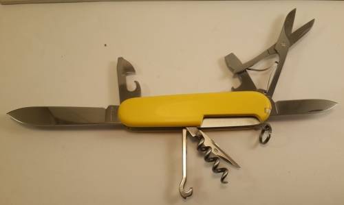Swiss Army knife (Climber)  Victorinox Good Condition Yellow Scales