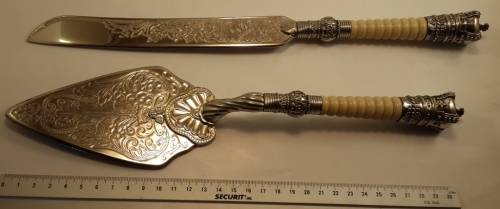 Antique Wedding Cake Knife and Server