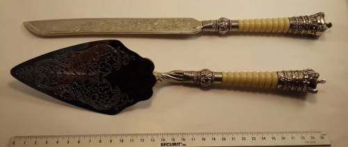 Antique Wedding Cake Knife and Server