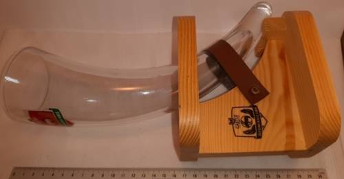 Castle Lager Save the Rino Glass Horn shaped in wooden stand