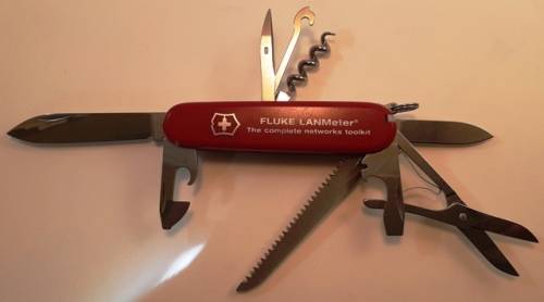 Victorinox - Huntsman with Red Scales Fluke Lanmeter Logo