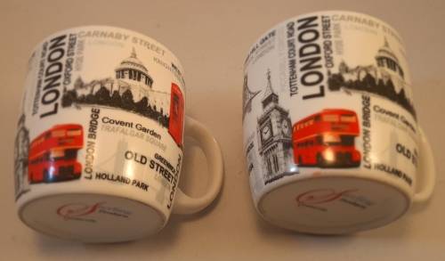 London Coffee or Tea Muggs two pc 7 cm Hight width 7 cm as per pictures