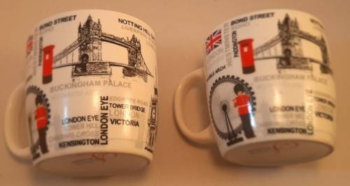 London Coffee or Tea Muggs two pc 7 cm Hight width 7 cm as per pictures