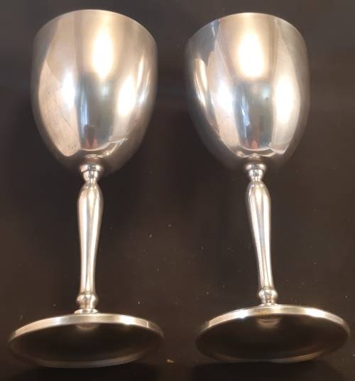 Silver Plated Goblets two pc H16.5 CM  W 7 CM