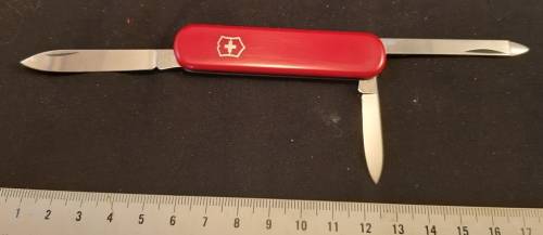 Victorinox Swiss Army Knife -Older Cavelier Red  Scales Rare Collectable 1980 plus minus