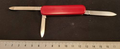 Victorinox Swiss Army Knife -Older Cavelier Red  Scales Rare Collectable 1980 plus minus