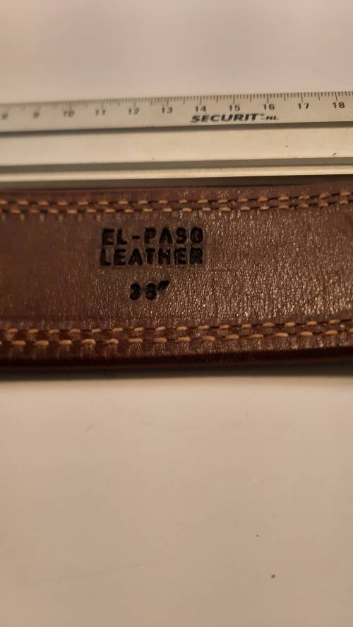 DOUBLE LEATHER BELT El Paso Brown Basket Weave size on belt size on 36 inch