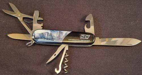 Swiss Army Knife (Climber) Victorinox Black scales with Kantonsspital Winterthur KSW Logo