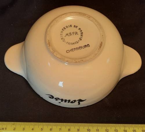 Cereal Bowl  From Cherbourg France Faiencerie