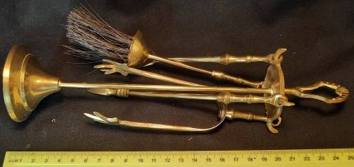 Collectable Solid Brass classic fire place tool set small version 25 cm hight