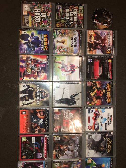 Various PS3 Games, Remotes, DJ Hero, Sing Stars and Move.