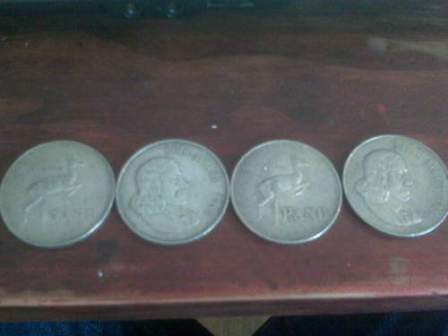 South African Van Riebeek 1966 1 Rand Coins