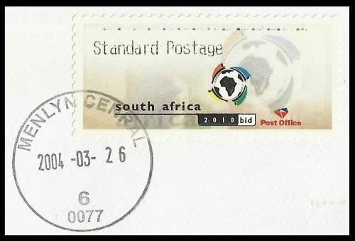 VIRTUAL TRIAL STAMP, 2004 - A FINE EXAMPLE WITH ERROR "MENLYN CENRAL" CANCEL!