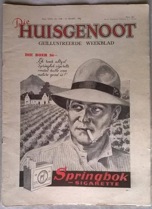 RARE! "DIE HUISGENOOT, 9 MAART 1945" - "WAR ECONOMY PRINTING"!