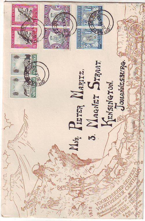 Voortrekker centenary FDC No 4 Graafrenet 1938