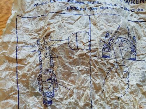 VINTAGE USED ALDOR SPARK PLUG IN BOX.  With original wax proof paper wrapper