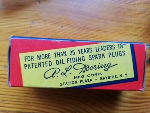 VINTAGE USED ALDOR SPARK PLUG IN BOX.  With original wax proof paper wrapper
