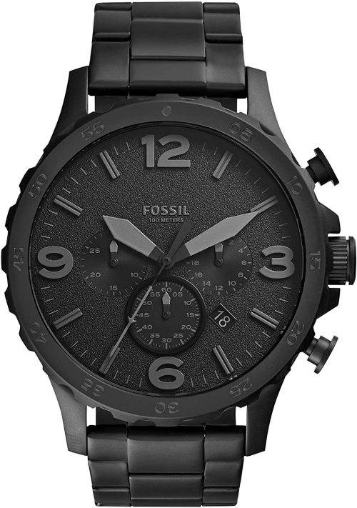Fossil Mens Nate Stainless Steel Chronograph Quartz Watch