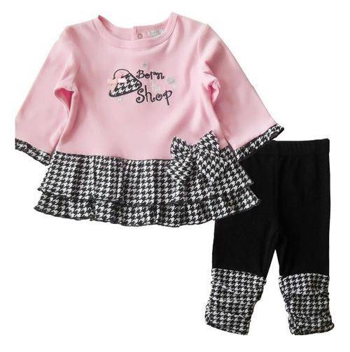 "Born to Shop" top and pants set 3-6 months