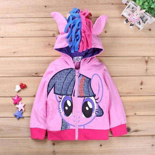 My Little Pony track top (thin tracksuiting) with hood 3-4 years