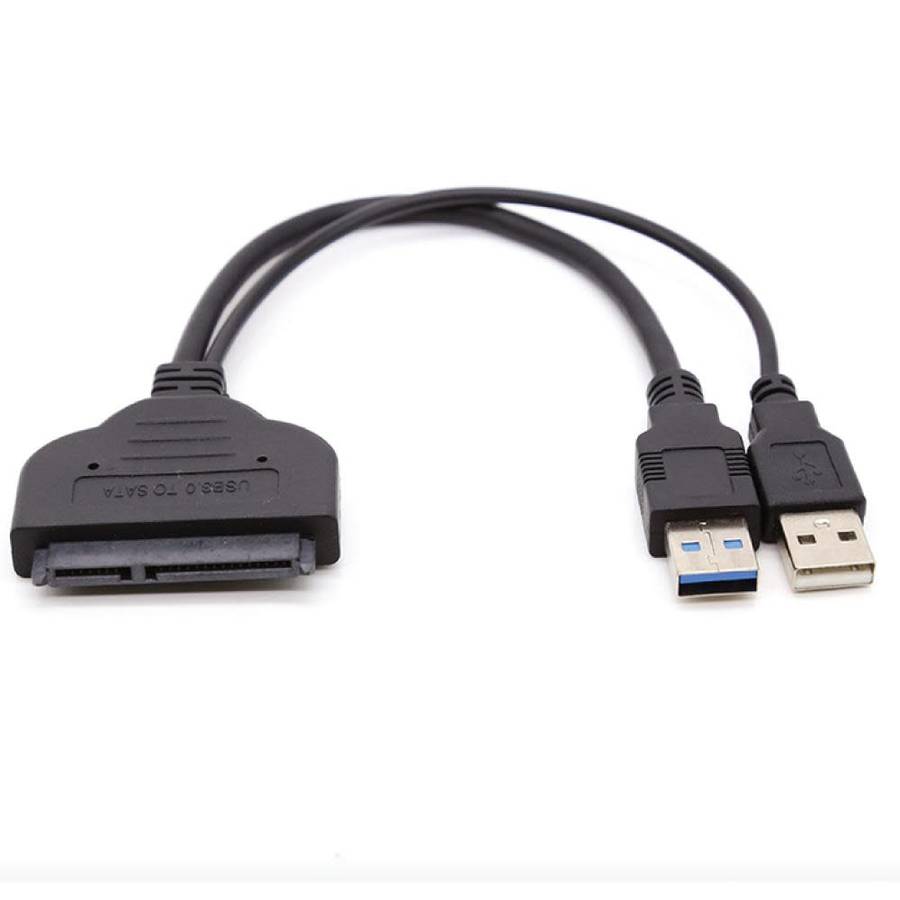 DW Dual USB 3.0 & USB 2.0 SATA Adapter Cable - Black