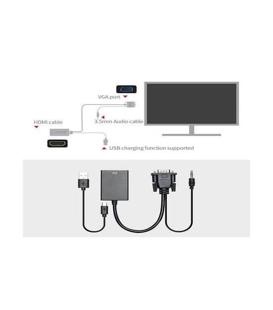DW VGA to HDMI Adapter with Audio, HDTV