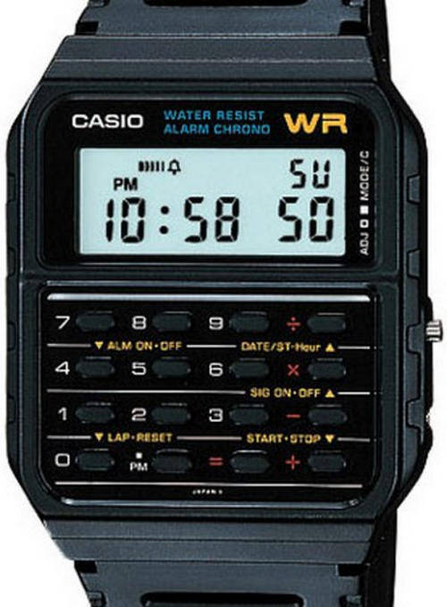 CASIO CLASSIC QUARTZ Calculator Watch Chronograph Dual Time Alarm Rubber Case and Strap
