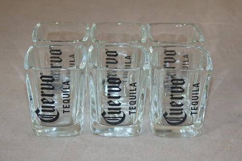 AN AWESOME SET OF SIX LIMITED EDITION "CUERVO TEQUILA" SQUARE SHOT GLASSES IN MINT CONDITION