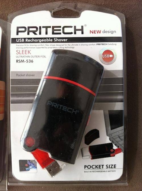 VERY COOL BLACK/RED USB SHAVER FOR THAT MAN ON THE GO MAN!!!