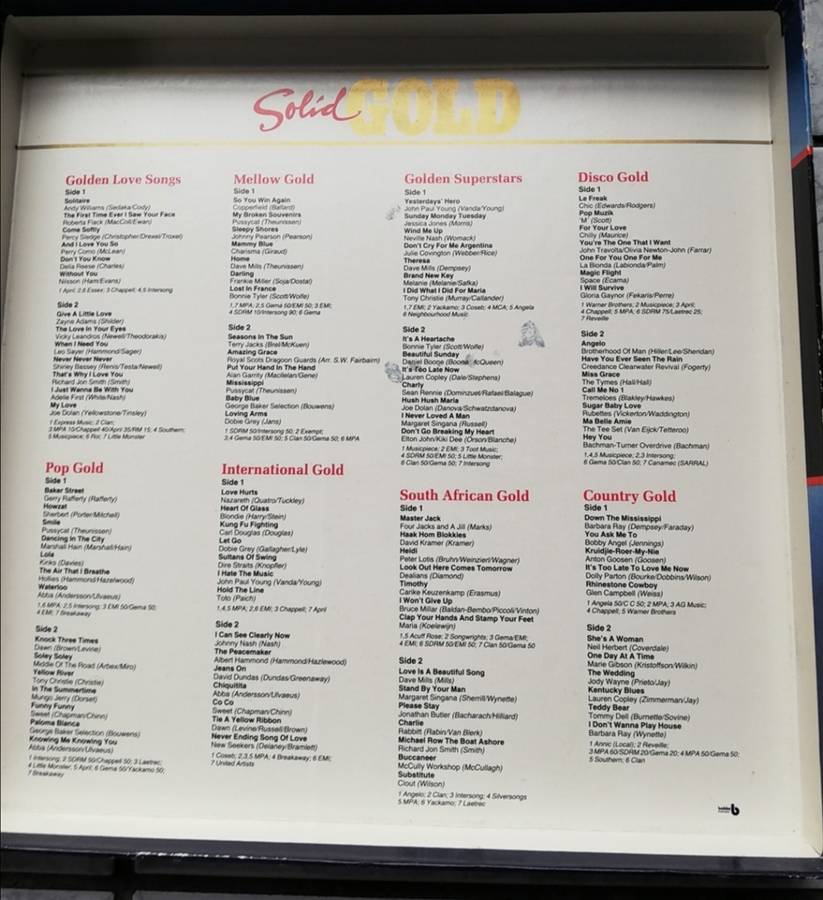 SOLID GOLD HITS - 8 RECORDS ALL ORIGINAL ARTISTS VG+