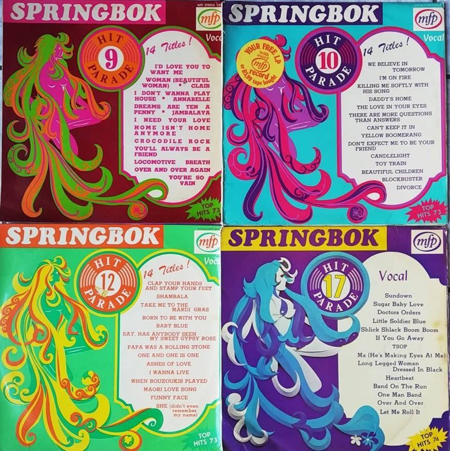 SPRINGBOK HIT PARADE LPs BUNDLE - No 9 & 10 & 12 & 17