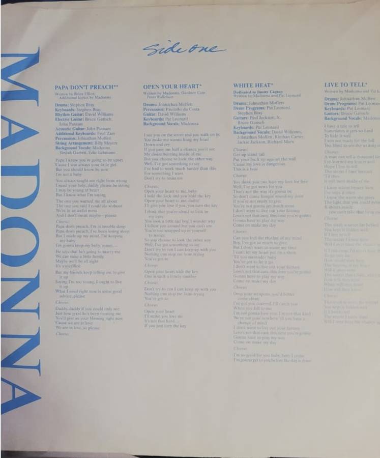 MADONNA - TRUE BLUE - VINYL LP