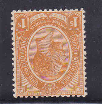 Union. KGV 1/- with Inverted Wmk.  MM. CV R100