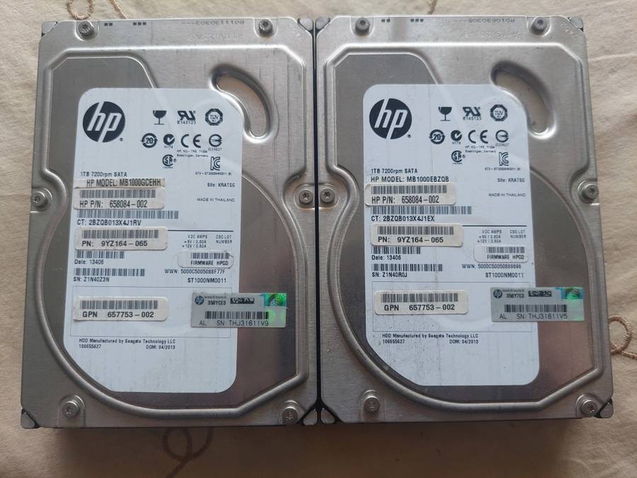2 X 1TB HP HDD (One Bid For Both)