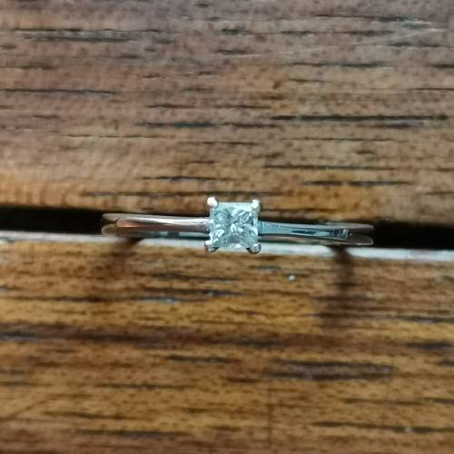 9ct White Gold Solitaire 0.20ct Diamond Ring
