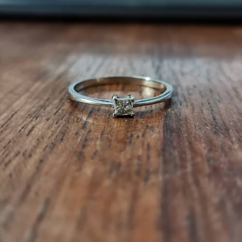 9ct White Gold Solitaire 0.20ct Diamond Ring