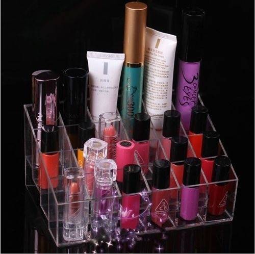 Clear 24 Makeup Lipstick Cosmetic Storage Display Stand Holder