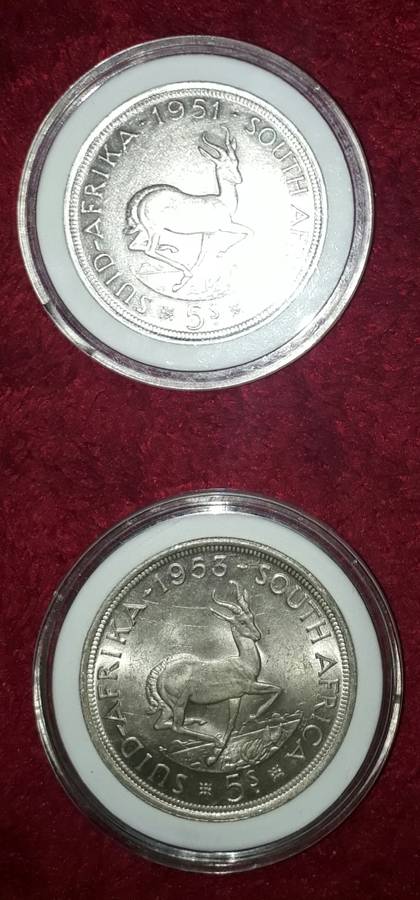 5shillings x2 MS CONDITION PERFECT FOR GRADING HIGH GRADE