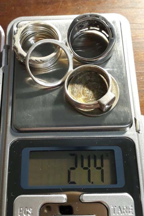 Silver rings + coin 925