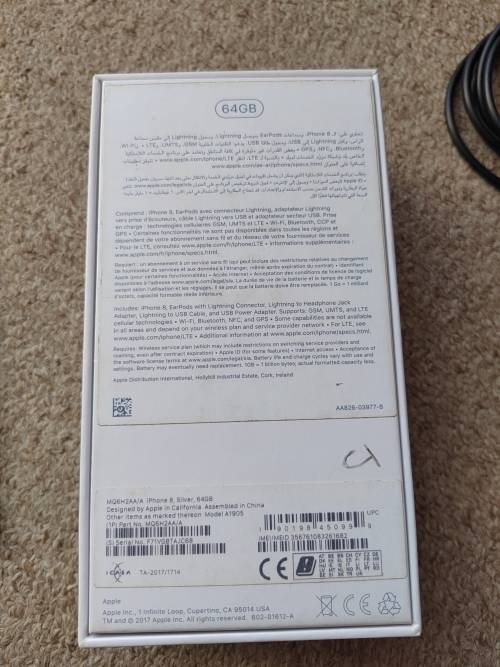 iPhone 8 64gb with box and cover