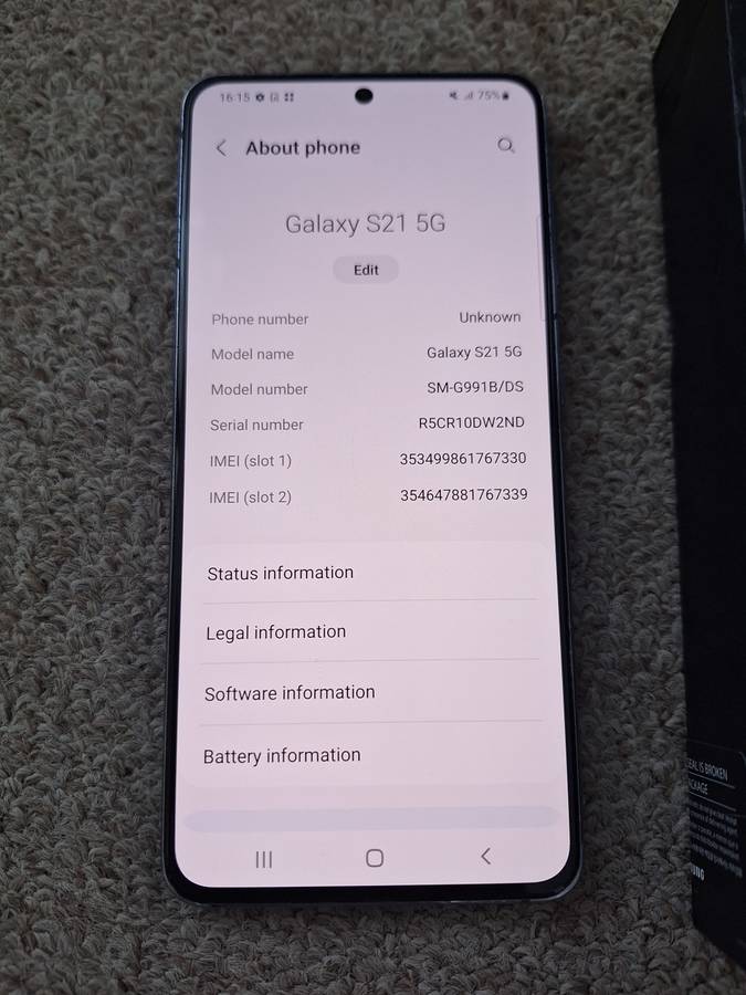 Samsung S21 5G 256gb Dual SIM with box and cover