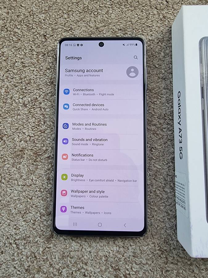 Samsung A73 5G Dual sim 128gb with box and cover