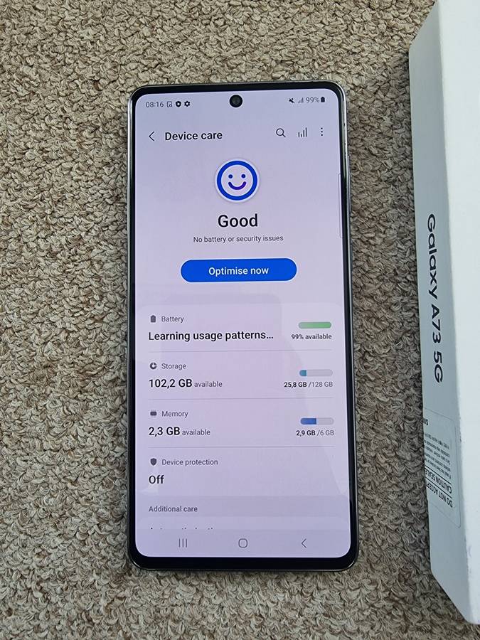 Samsung A73 5G Dual sim 128gb with box and cover
